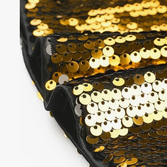 Agnes Orinda Open Front Gold Metallic Sequin Jacket - Plus size 4 - Picture 4 of 9